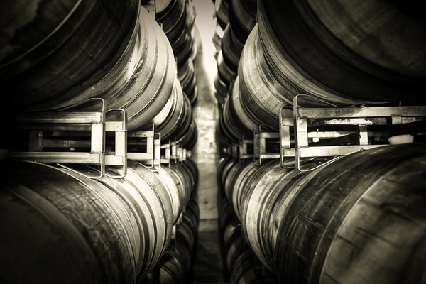 Barrel Room Perspective Sepia